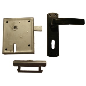 Serratura per porta interna Alpertec, serratura universale con maniglia e scrocco.