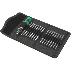 Wera Bit Tournevis Kraftform Kompakt 60, jeu de 17 pièces avec différents embouts.