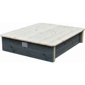 Exit Sabbiera Aksent in legno con coperchio, 94x77 cm, grigio/naturale. Ideale per far giocare i bambini in giardino.