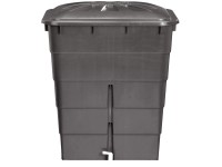 Garantia Regentonne eckig Graphit 300 l mit Deckel und Auslaufhahn