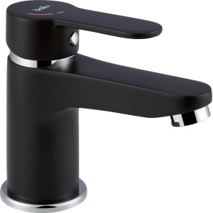 Miscelatore lavabo baliv WT-5891, monocomando nero opaco con valvola pop-up.