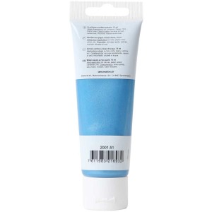 Tube I Am Creative Acrylfarbe Metallic Blau, 75 ml. Acrylfarbe für Künstlerbedarf.