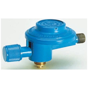 Détendeur bleu CGS 50 mbar pour barbecue à gaz, réglable.
