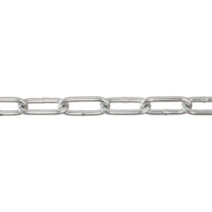 Verzinkte Conacord Rundstahlkette, Form C, Ø 8 mm, Meterware. Schweißkette mit langen Gliedern.