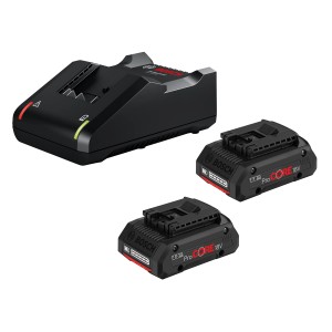 Kit de démarrage Bosch Professional avec 2 batteries ProCore 18V et chargeur.