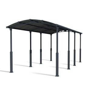 Canopia Carport Arcadia Alpine 8500 antracite, 360x900 cm, con sei pali.