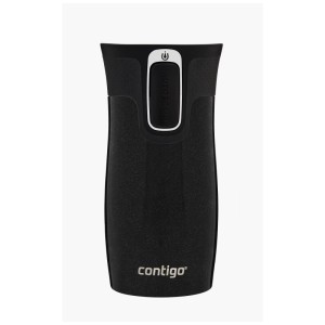 Gobelet isotherme noir Contigo West Loop Mini, 300 ml, étanche et compact.