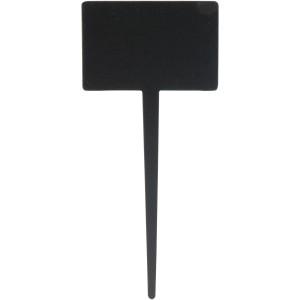 Schwarzes Securit Kreidetafelplättchen Rechteck mit Stift, ideal für Beschriftungen im Garten.