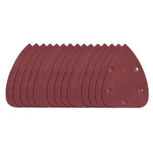 Lot de 15 papiers abrasifs de détail Worx pour ponceuse multifonction, brun rougeâtre.
