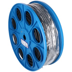 Câble TD noir H05VV-F5G1,5 au mètre sur touret bleu.