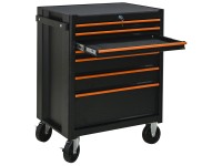 Cartech Werkstattwagen Metall Schwarz-Orange (HxBxT) 85 x 75 x 45 cm