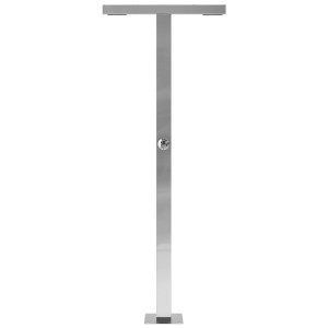 Doccia da giardino Beliani Urzulai in acciaio inox argentato con rubinetto.