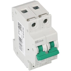 Interruttore automatico Max Hauri 1P+N, 10A, caratteristica C per protezione da cortocircuito e sovraccarico.