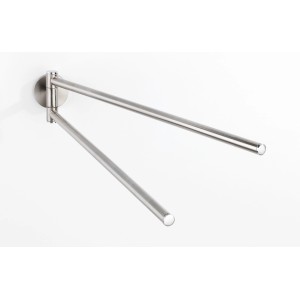 Wenko Porta asciugamani Cuba a 2 bracci, design opaco in lega di zinco per bagno.