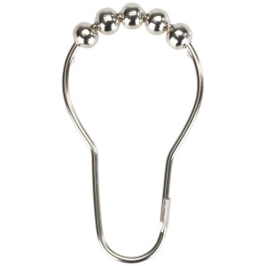 Anneau de rideau de douche Wenko avec système de glissement, acier chromé, diamètre 3 cm.