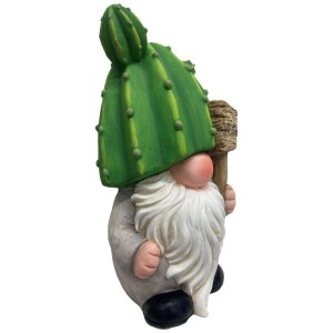 Dekorative Wichtel Kaktus Figur aus Magnesia, 39,5 cm hoch, für die Gartendekoration.