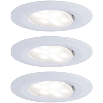 Paulmann Faretto a incasso LED Calla tondo orientabile Bianco opaco 3 x 6 W IP65