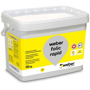 Eimer Weber Folic Rapid Dispersionsabdichtung, silbergrau, 5 kg. Flexibel und gebrauchsfertig.