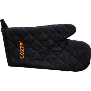 Schwarzer Cozze Grillhandschuh (37x17cm) aus hitzebeständiger Baumwolle für sicheres Grillen.