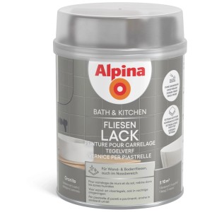 Alpina Fliesenlack Bath & Kitchen Granite, seidenmatter Lack für Wand- und Bodenfliesen.