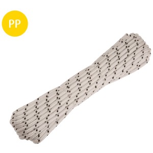 Corda PP Bianco Nero Ø 6 mm / lunghezza 20 m