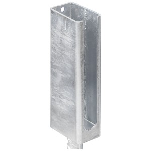 Supporto per palo zincato Alberts 60x40 mm per costruzione recinzioni e schermi.