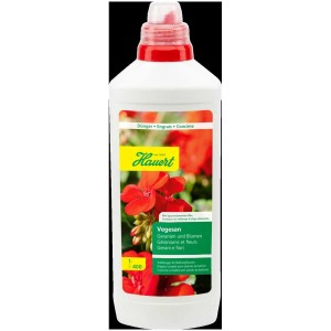 Hauert Vegesan engrais liquide pour géraniums et fleurs, bouteille de 1 litre.