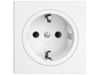 Feller Einfach-Steckdose EdizioDue Apparat mit Frontplatte Schutzkontakt Weiss