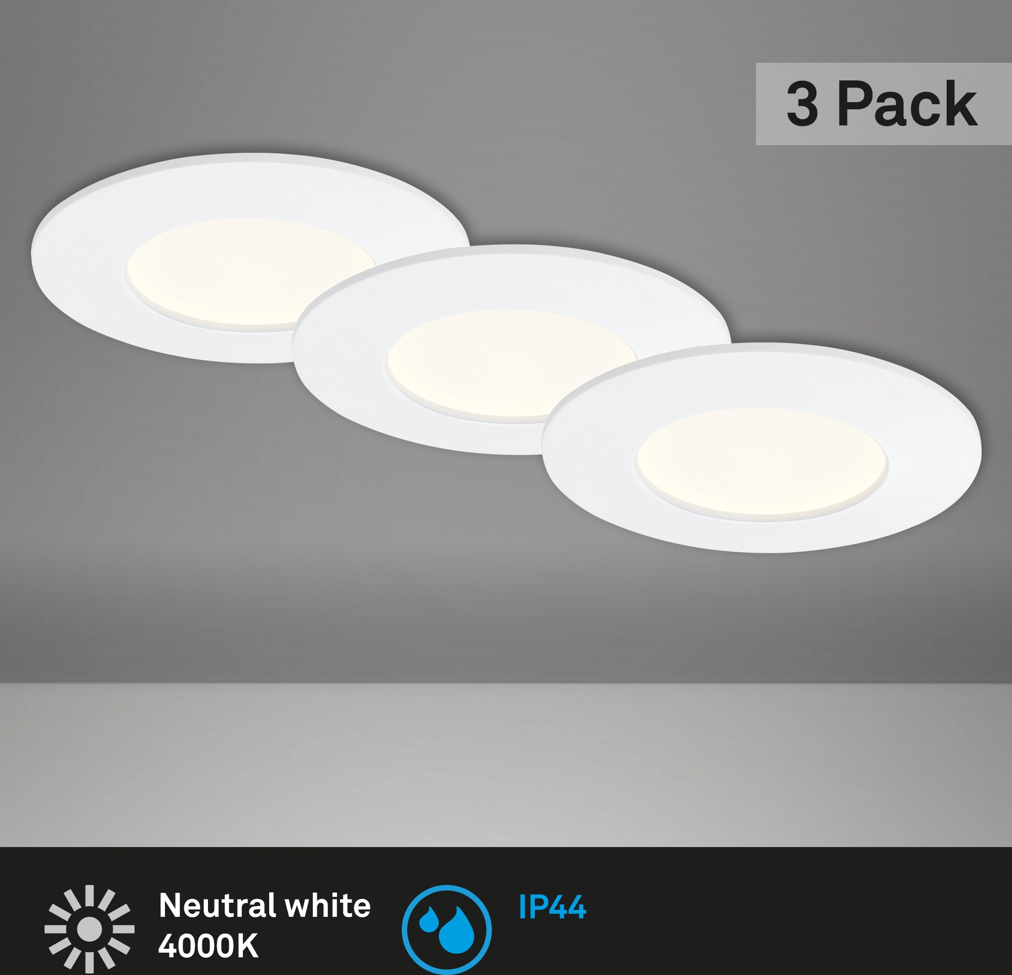 LED encastré blanc 3 x LED platine 6 W