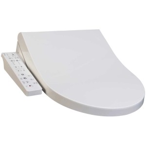 WC doccia Popodusche NB16 bianco con pannello di controllo laterale per un'igiene confortevole.