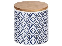 Wenko Aufbewahrungsdose Lorca Keramik Blau-Weiss 0,45 l