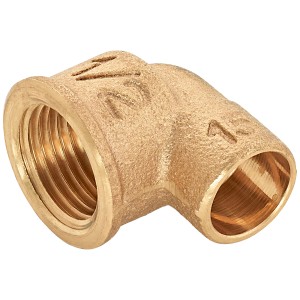 Raccordo a gomito in ottone, 15 mm x 18,6 mm (Rp 1/2), per tubi in rame.