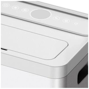Weisser Emerio Luftentfeuchter 20 l mit digitalem Display und intuitivem Bedienfeld.