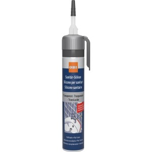 OBI Sanitär-Silikon, transparent, 100ml Kartusche für Bad und Küche.