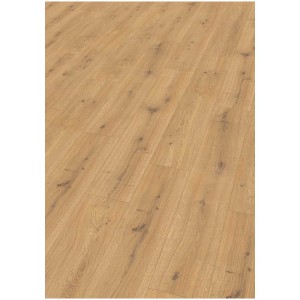 Sol stratifié Egger EL1005 Predaia Chêne Miel, aspect lames de bois, ton brun chaud, compatible chauffage au sol.