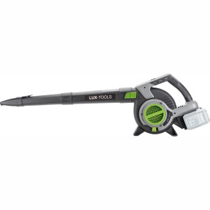 LUX Soffiatore/aspiratore a batteria A-LS-20/250-24, grigio/verde, con batteria. Per la rimozione delle foglie in giardino.