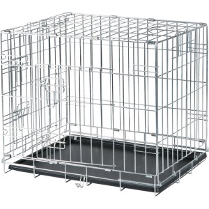 Trixie Trasportino S, 64x54x48 cm, gabbia per cani zincata con 2 porte e vaschetta in plastica.