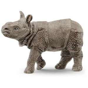 Bébé rhinocéros indien Schleich Wild Life (14860) détaillé en PVC.