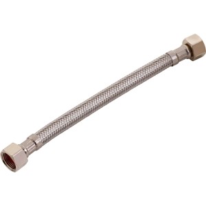 Tuyau de raccordement flexible, longueur 200 mm, en acier inoxydable pour installations d'eau potable.
