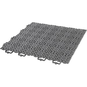 Dalle clipsable Andiamo, gris foncé, 38x38cm, lot de 7. Dalle en plastique avec système de clips pour balcon et terrasse.