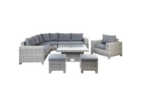 Beliani Lounge-Set Teglio 9-Sitzer Polyrattan Grau