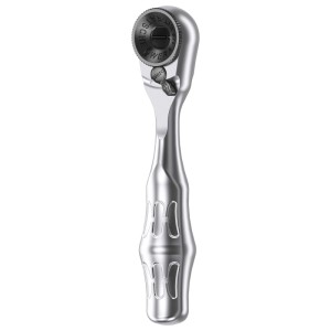 Wera Tool-Check Plus : Gros plan sur le cliquet pour embouts de 6 mm du jeu d'outils de 39 pièces.
