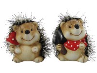 Dekofigur Igel Natur-Rot 2-fach assortiert 5,5 x 5 x 6 cm