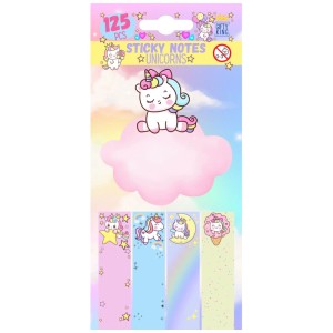 Haftnotizen Einhorn, 125 Stück, mit 4 verschiedenen Einhorn-Designs für Notizen und kreative Projekte.