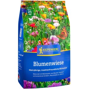Semences pour prairie fleurie Kiepenkerl, paquet de 0,25 kg avec mélange de fleurs colorées pour une prairie biodiversifiée.