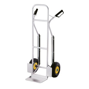 Carrello a mano Sackkarre HT 525 Alu con ampia piattaforma e pneumatici per uso interno ed esterno.