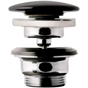 Soupape de vidange AquaSu Design Pop-Up, noir mat, Ø 70 mm pour lavabos et bidets.