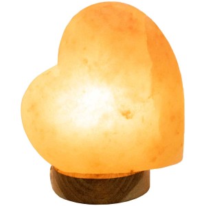 Globo Tischleuchte Stone: Herzförmige Salzkristall-Lampe in Naturfarben für gemütliches Licht.