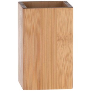 Portaspazzolino Padua in bambù, naturale ed elegante per il tuo bagno.