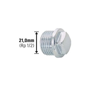 Tappo filettato, 21 mm (R 1/2), ottone cromato, per raccordi filettati.